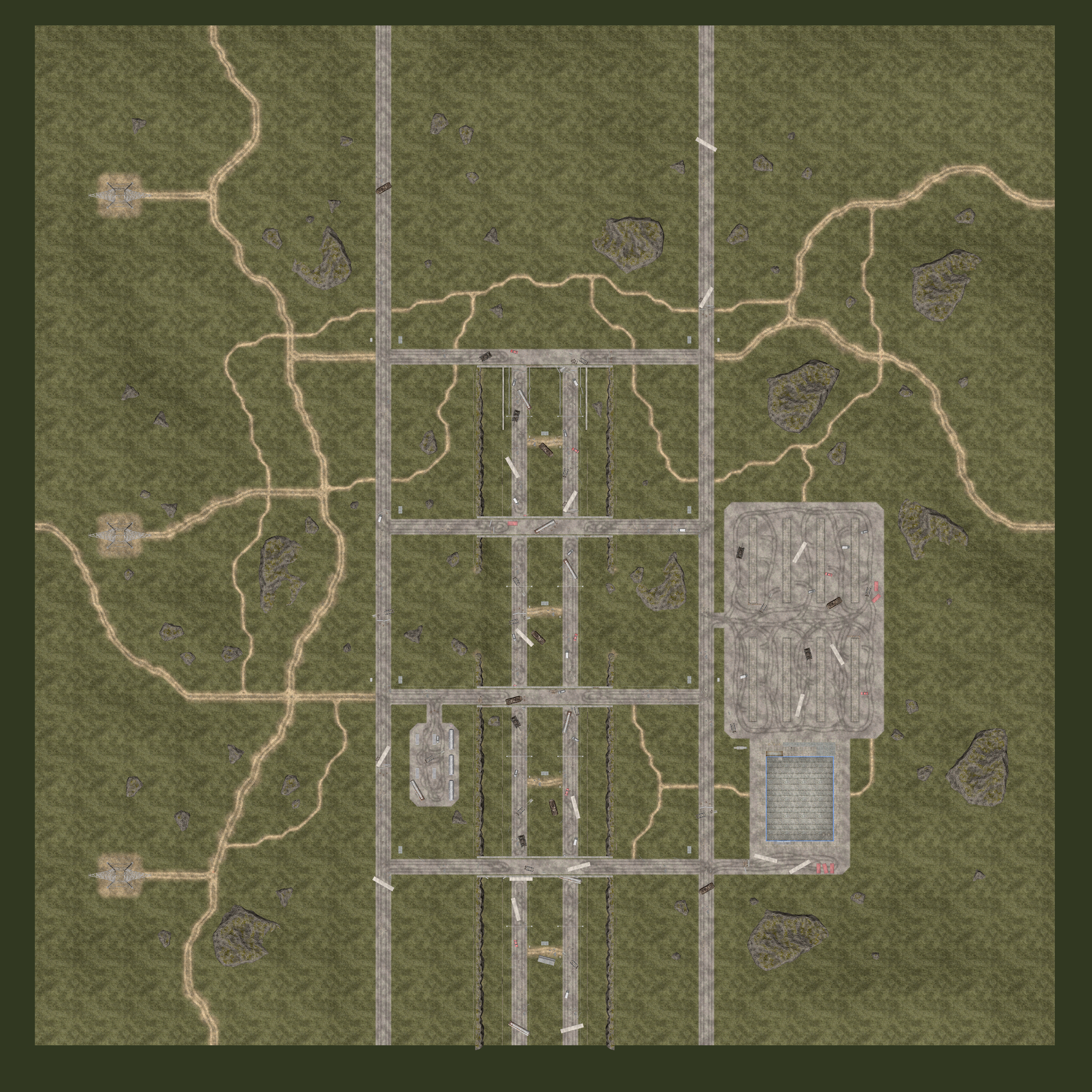 Road to Vostok Highway zone map with POI pins