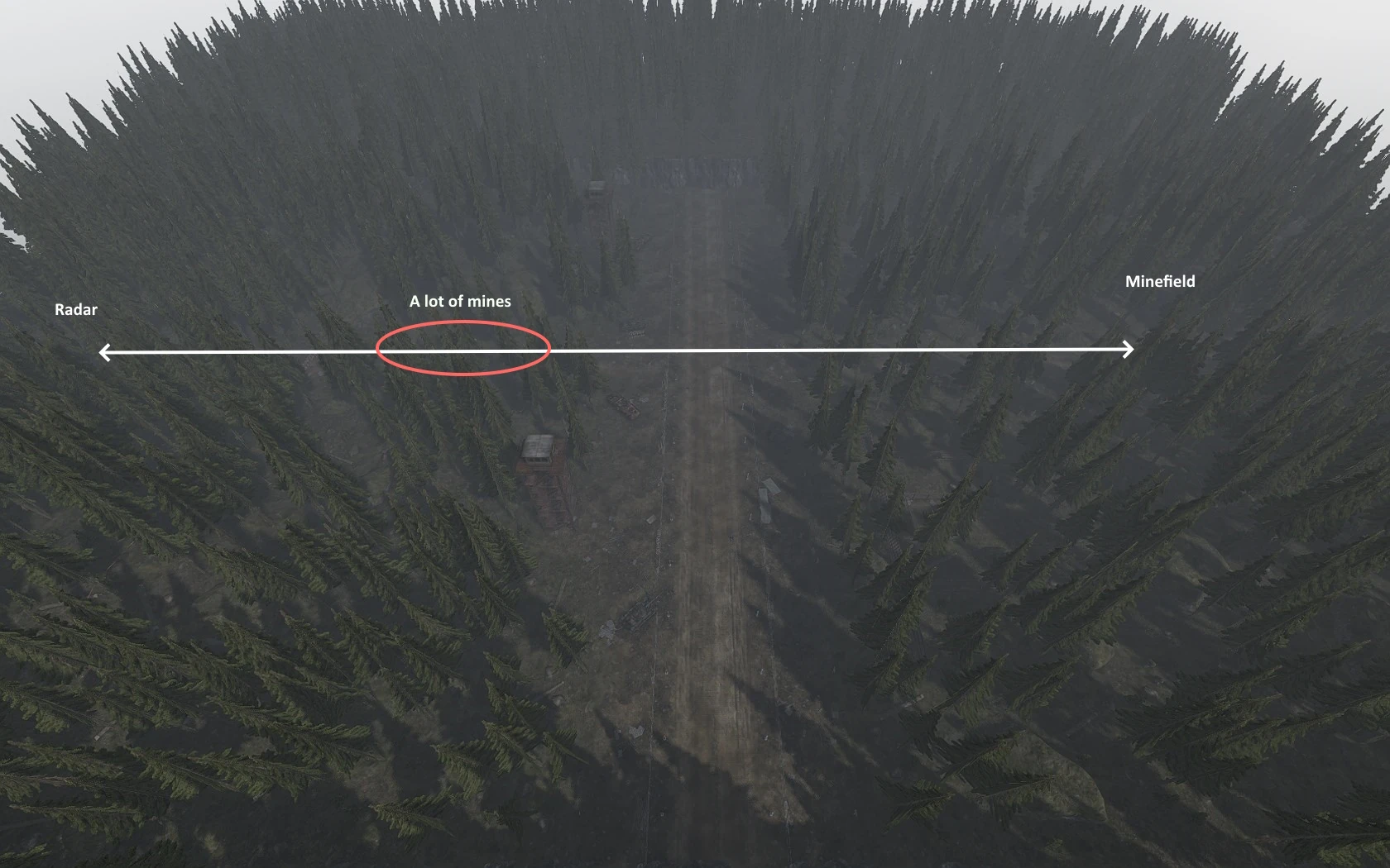 Road to Vostok Minefield map
