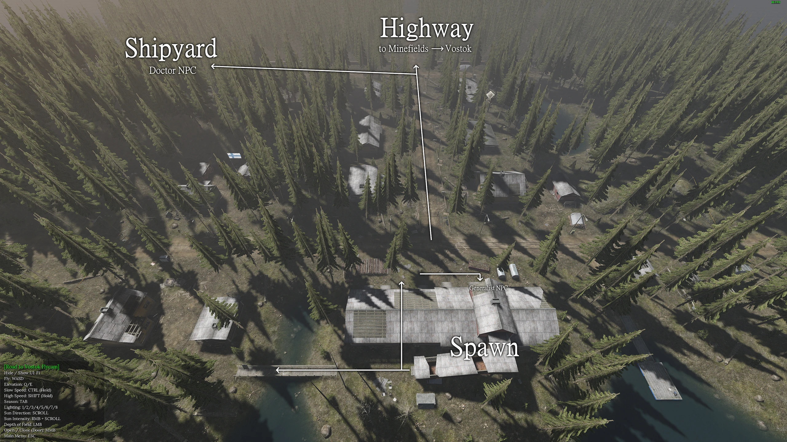 Road to Vostok Village map
